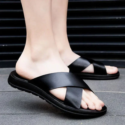 Italiaanse Leren Herenslippers - Lorenzo