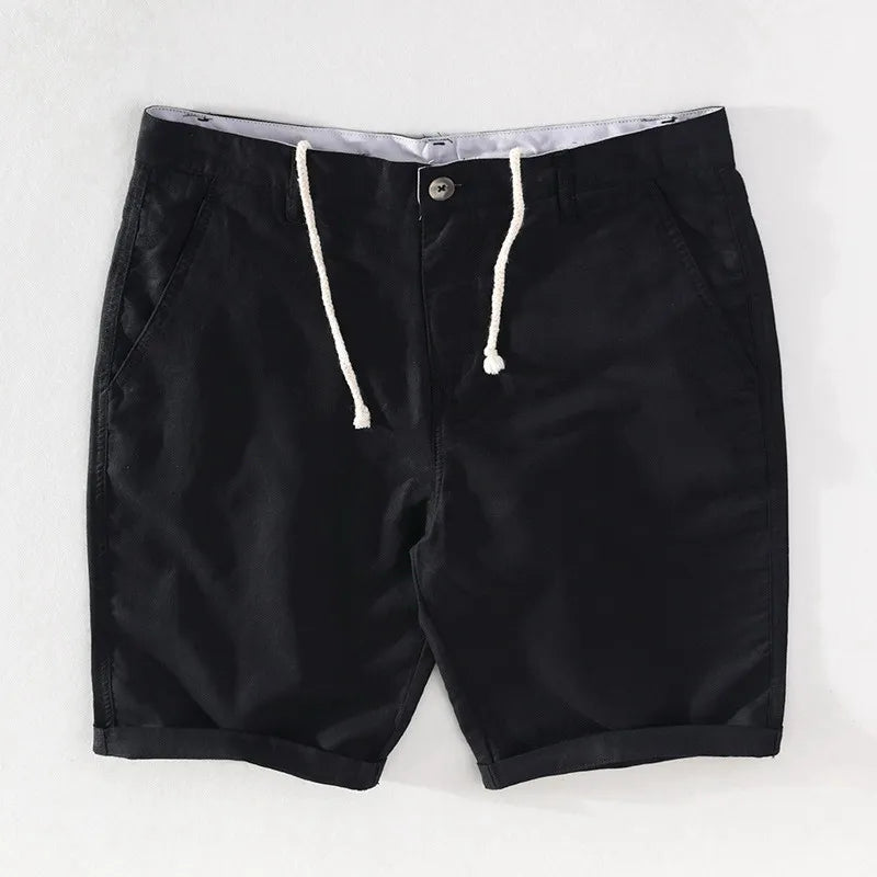 Herenshorts van Linnen-Katoen met Knoopsluiting - Sandro