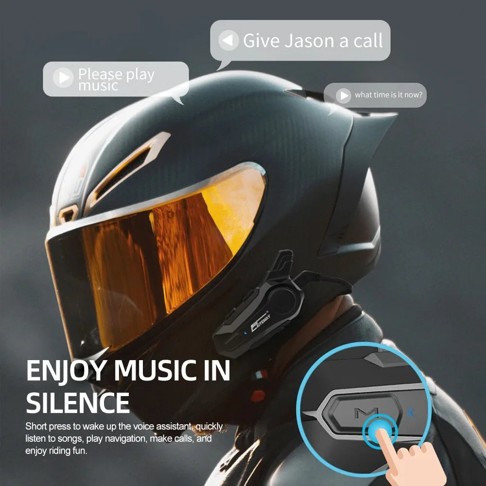Bluetooth Motorhelm Intercom Headset met 1000m Bereik & IPX6 Waterdicht – RoadComm