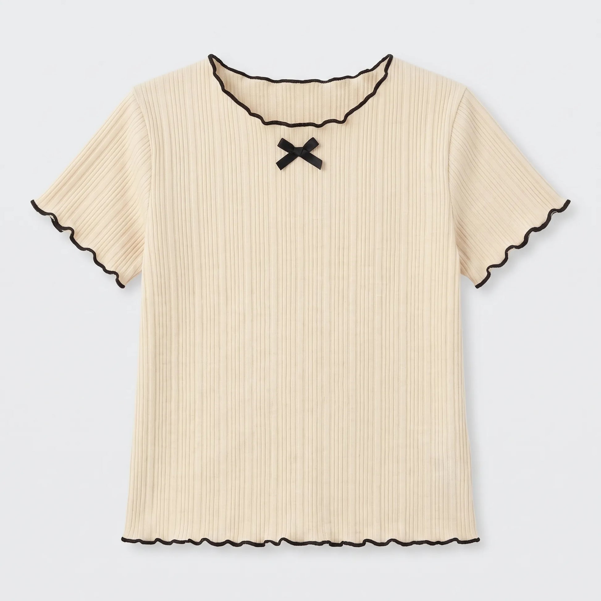 Short-Sleeve Ribbed Children's Top - Ribbony