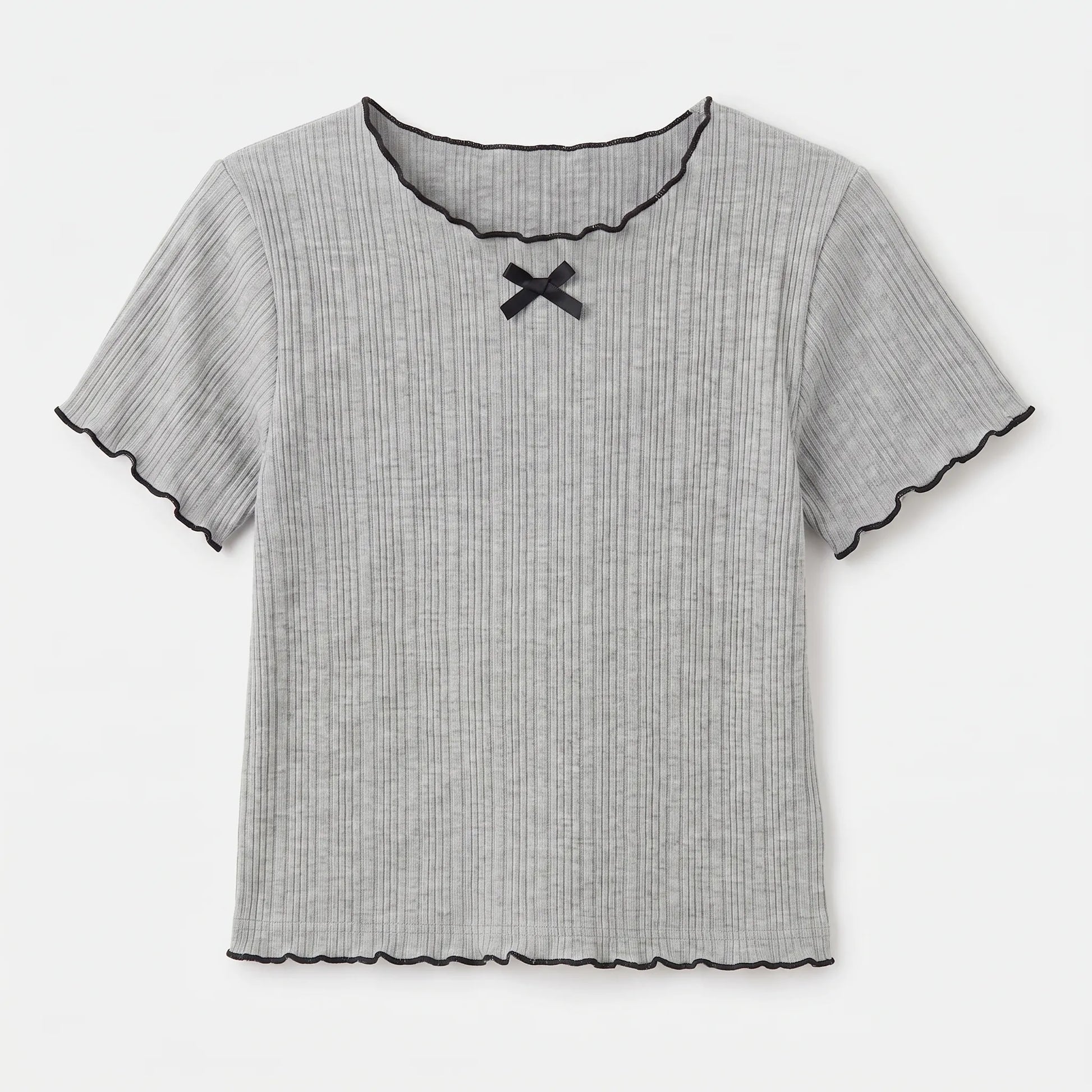 Short-Sleeve Ribbed Children's Top - Ribbony