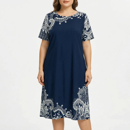 Short Sleeve Casual Dress Plus Size - Brenda