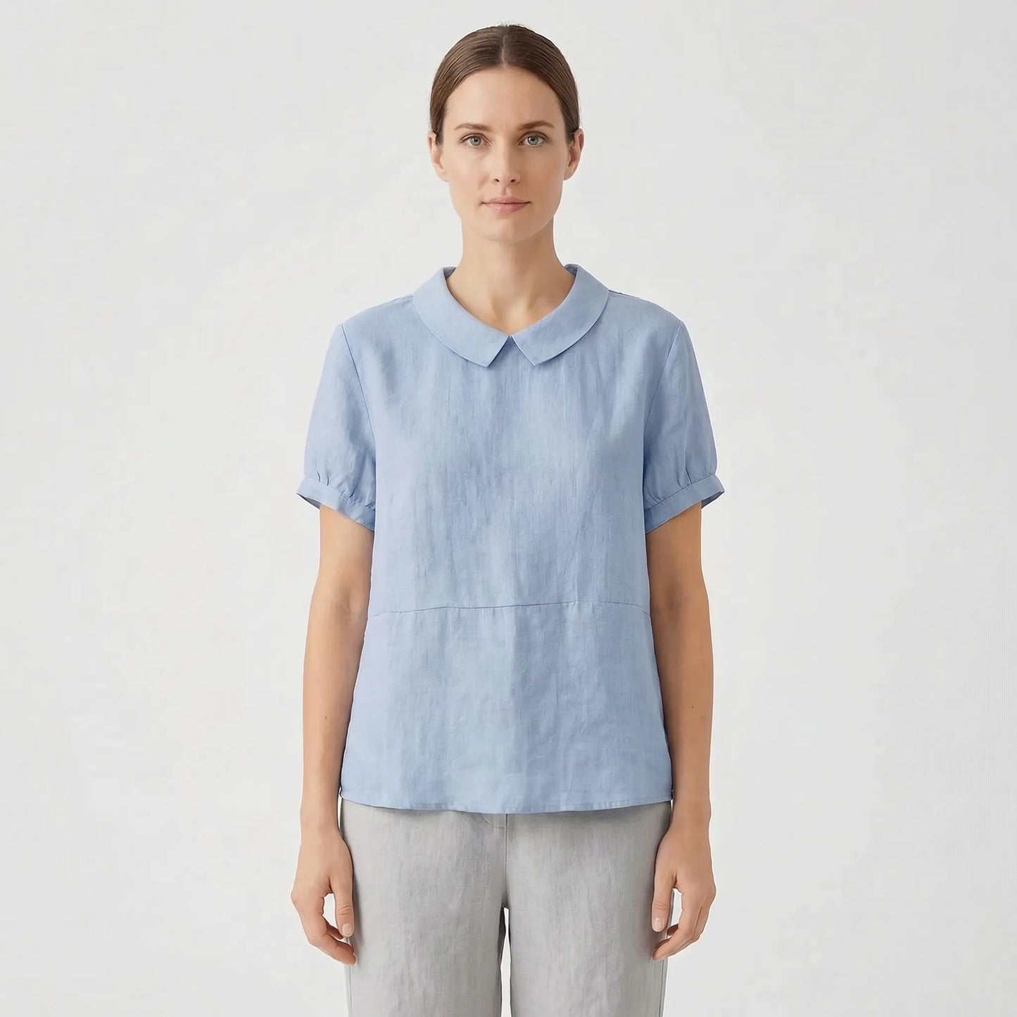 Short Sleeve Collared Women's Top - Maria