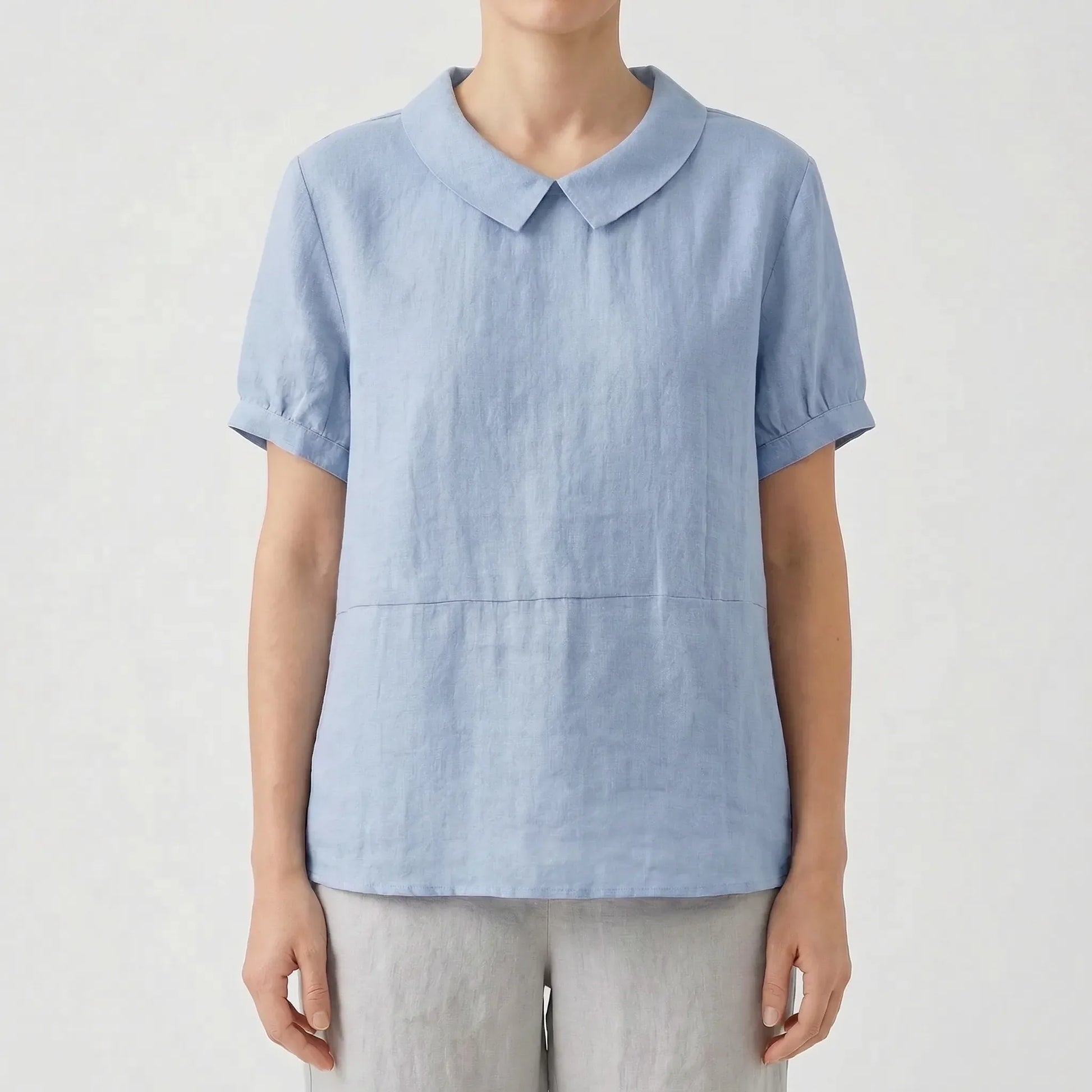 Short Sleeve Collared Women's Top - Maria
