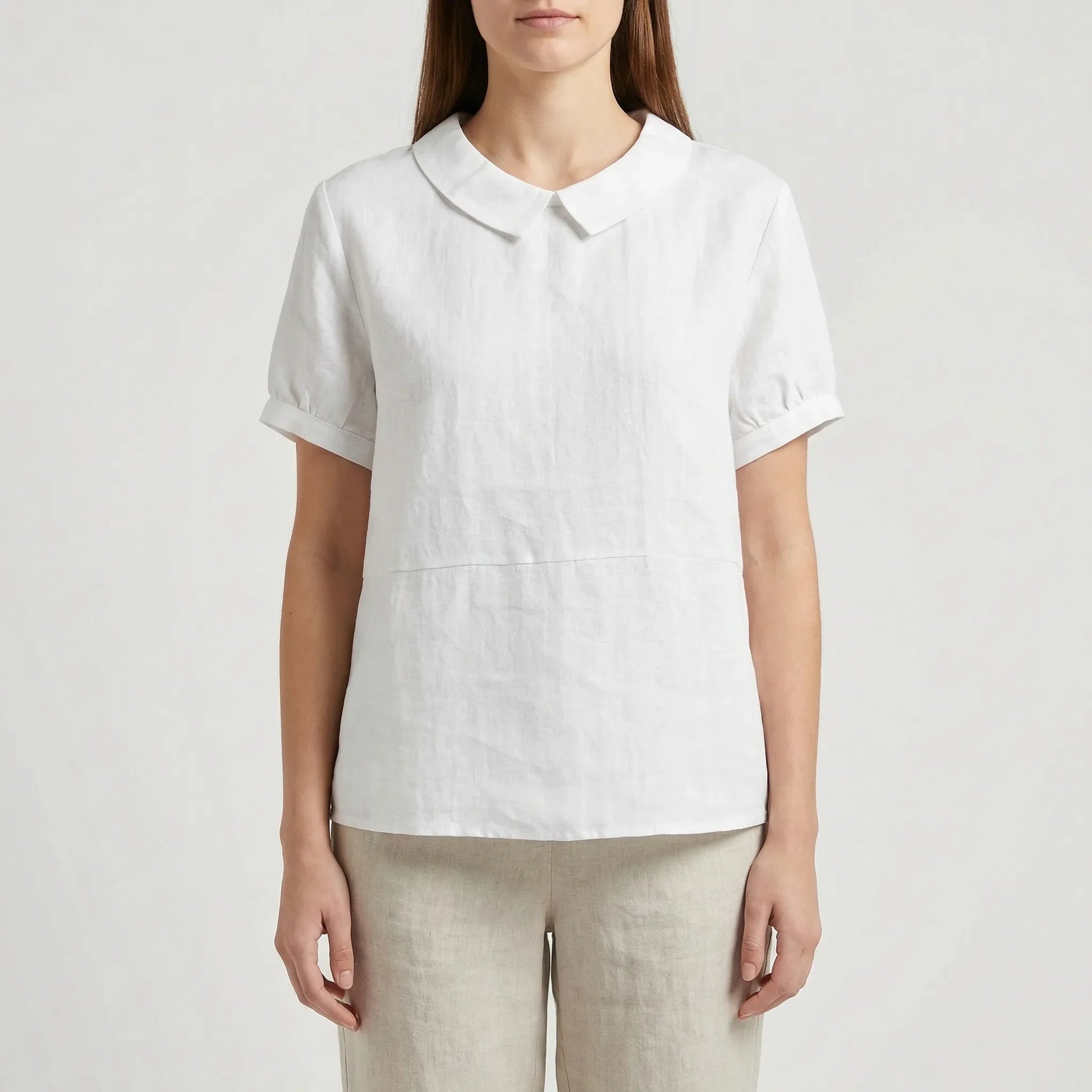 Short Sleeve Collared Women's Top - Maria