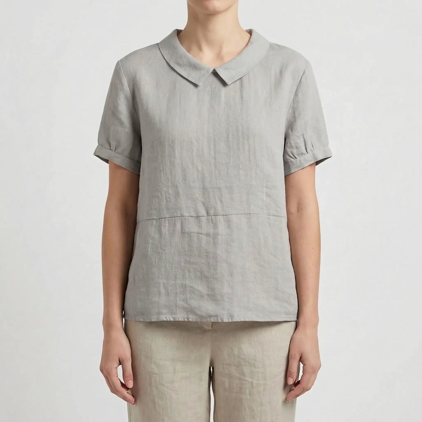 Short Sleeve Collared Women's Top - Maria