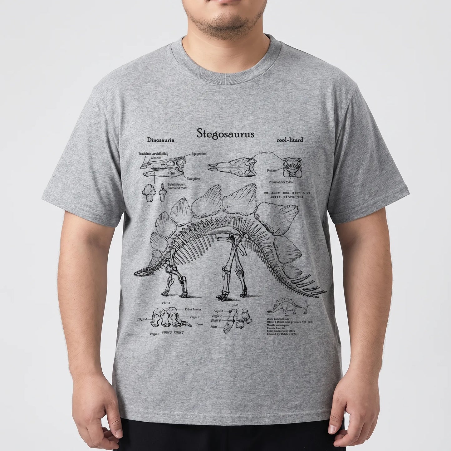 Short Sleeve Dinosaur Print Plus Size Shirt - Jim