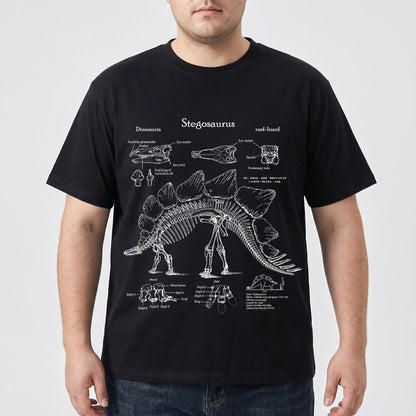 Short Sleeve Dinosaur Print Plus Size Shirt - Jim