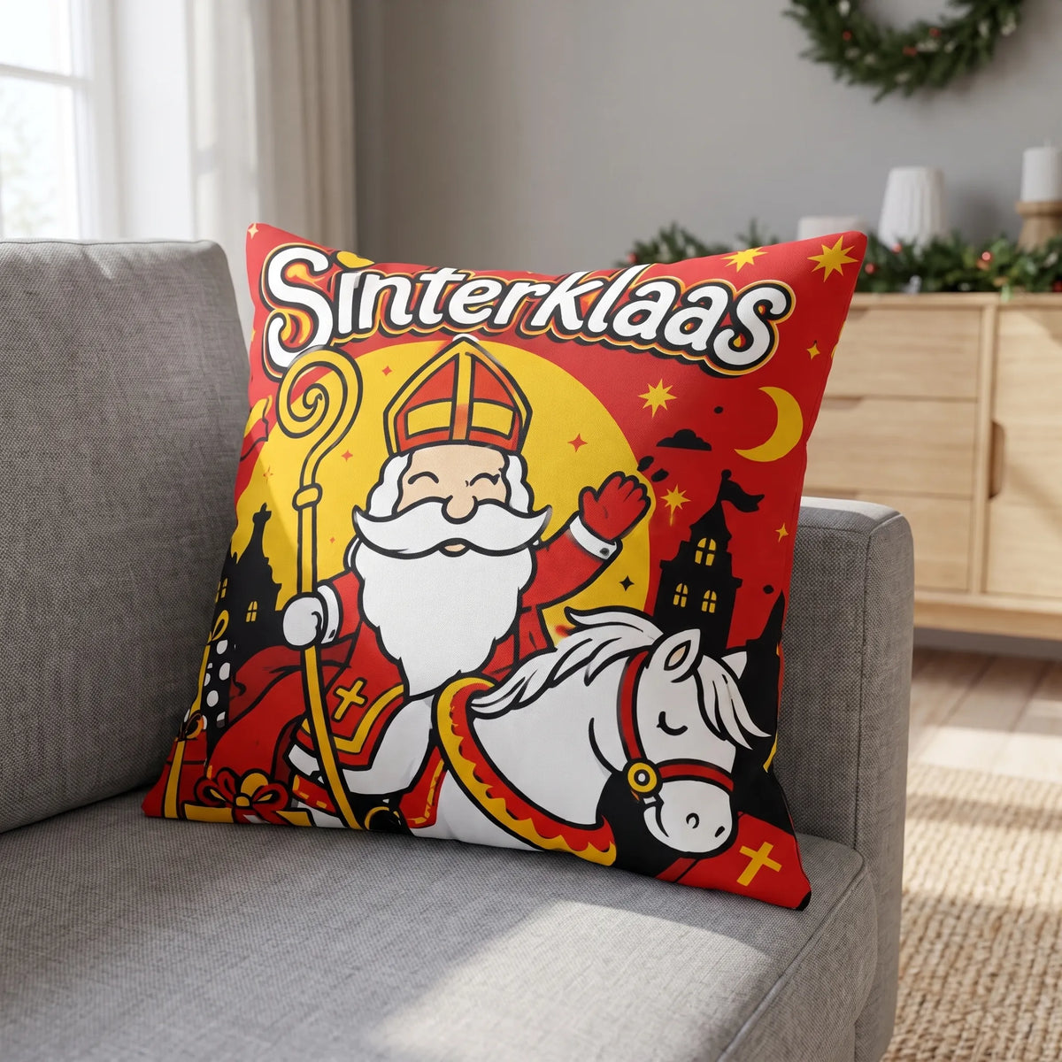 Sierkussenhoezen Set Met Sinterklaasprint - KlaasDeco