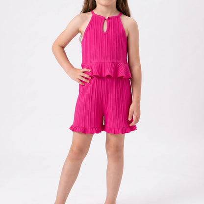 Sleeveless Ruffle Top And Shorts Set - Glimmera