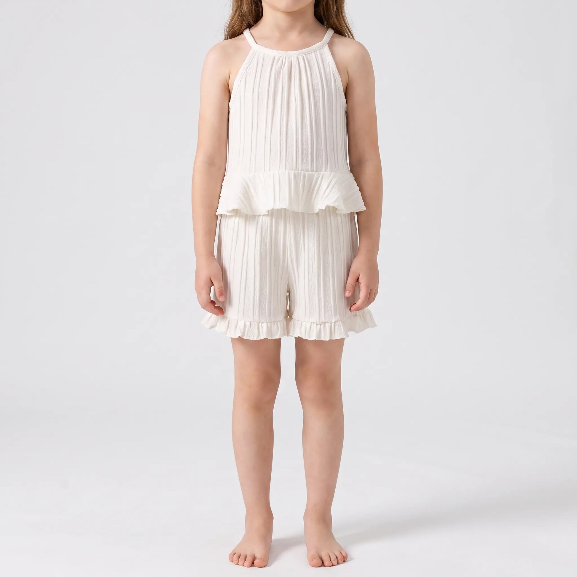 Sleeveless Ruffle Top And Shorts Set - Glimmera