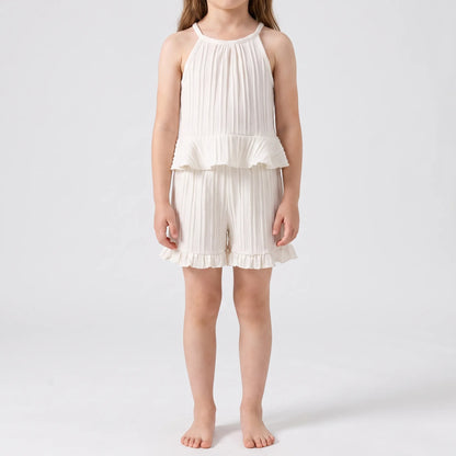 Sleeveless Ruffle Top And Shorts Set - Glimmera
