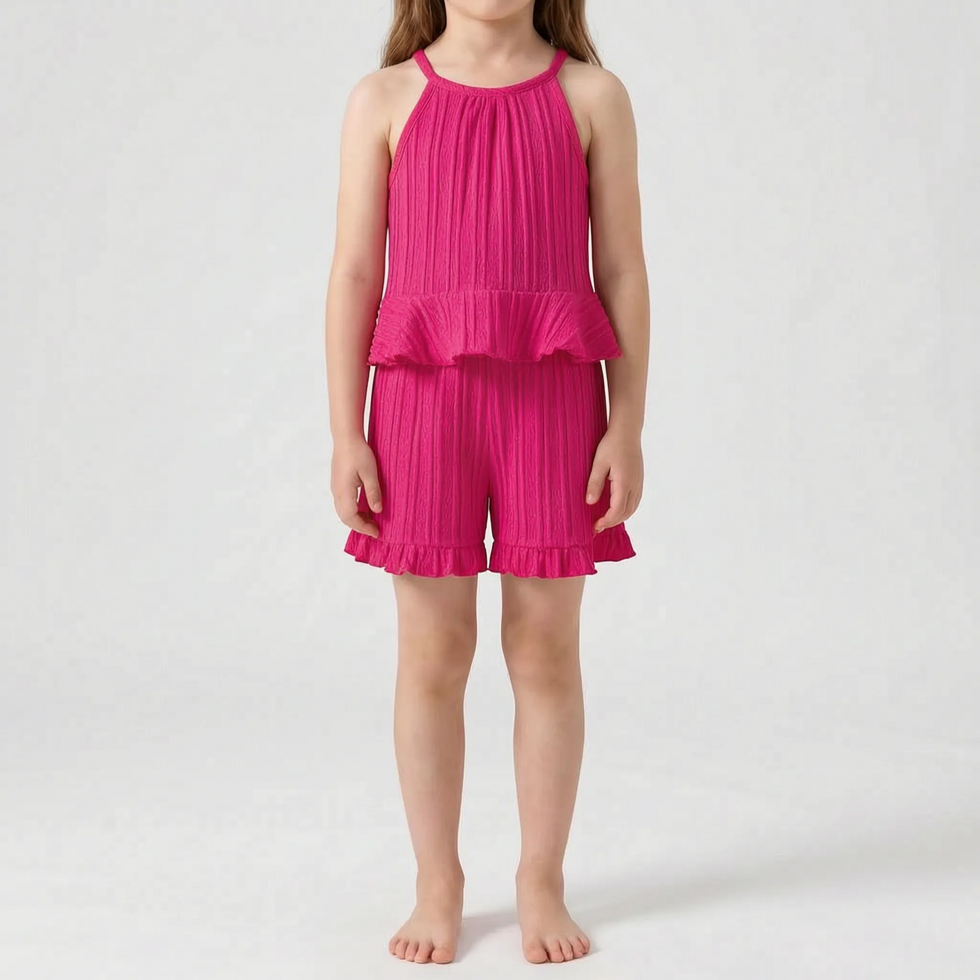 Sleeveless Ruffle Top And Shorts Set - Glimmera