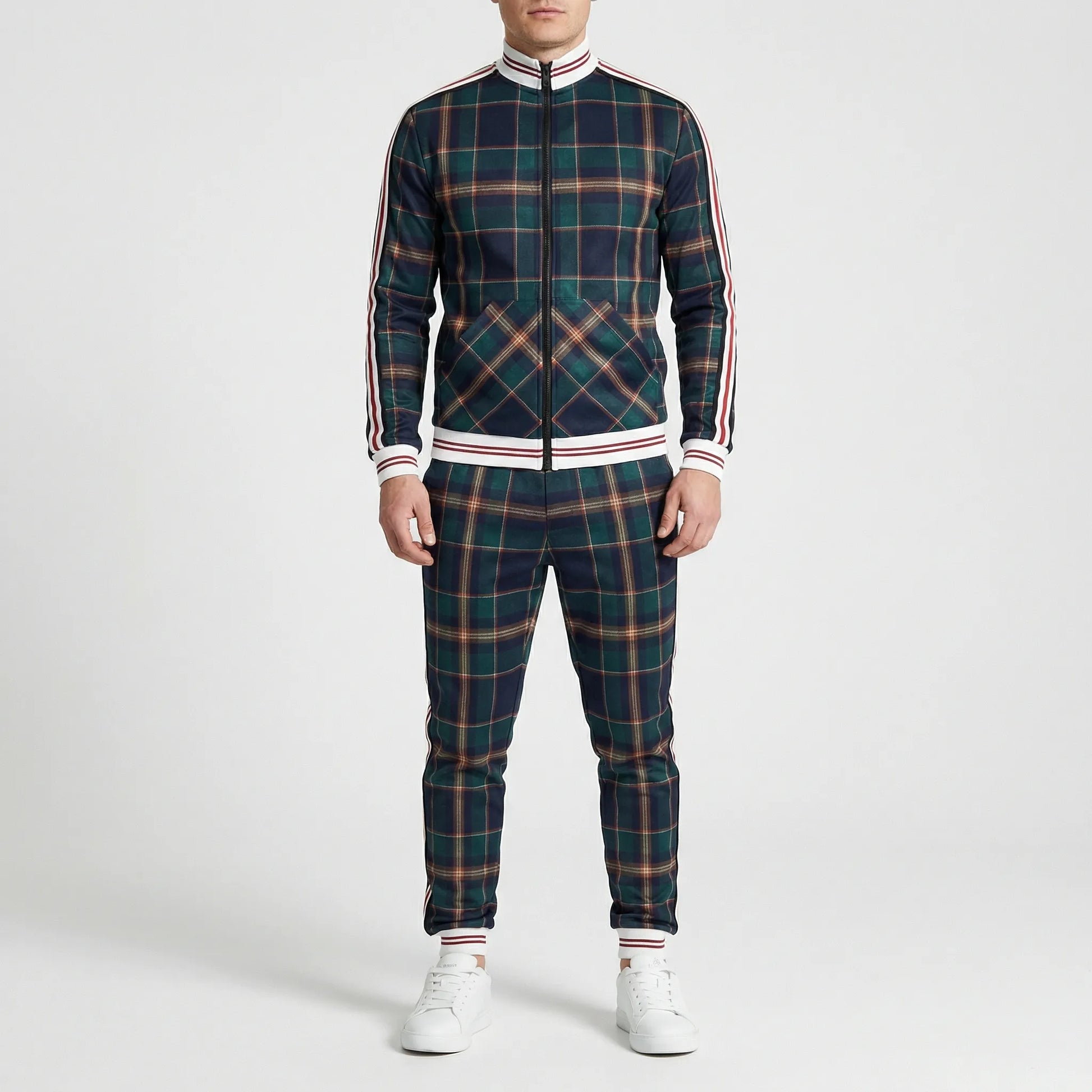 Slim Fit Jogger Set Mit Stehkragen - Riccardo