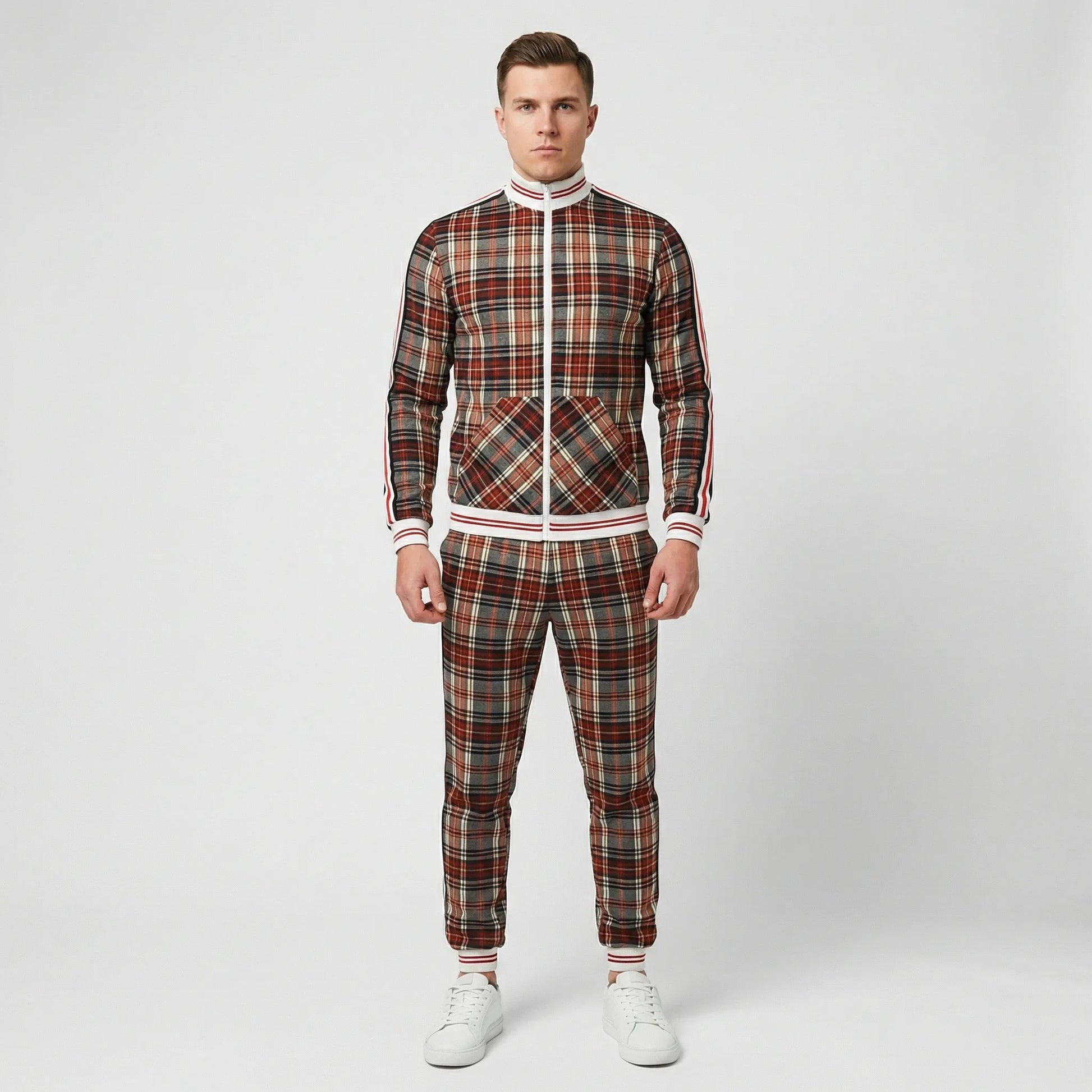 Slim Fit Jogger Set Mit Stehkragen - Riccardo