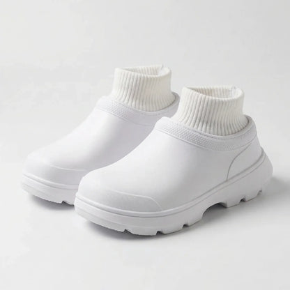 Slip-On Clog With Knitted Ankle Cuff - Madeline