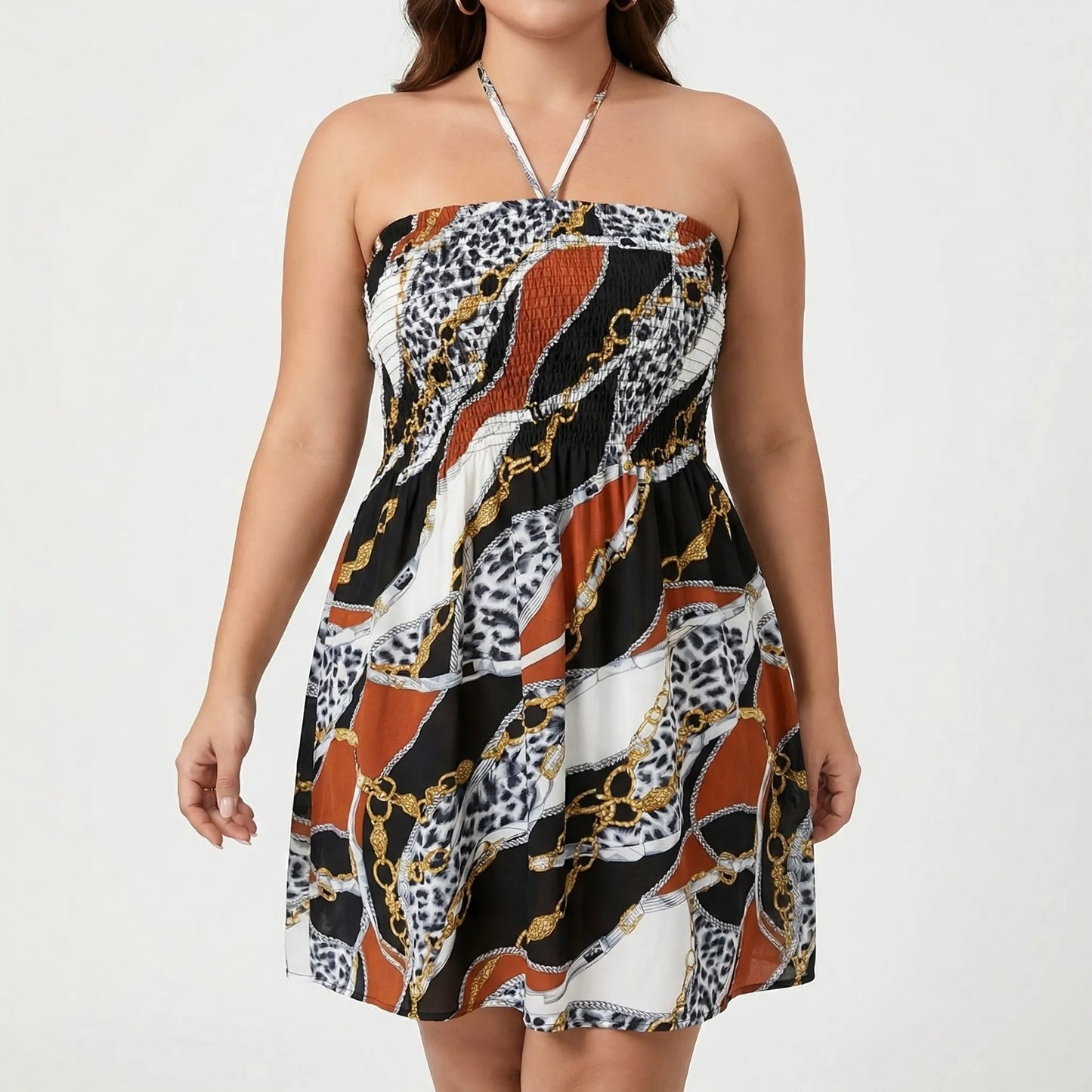 Smocked Bodice Plus Size Casual Dress - Myrtle