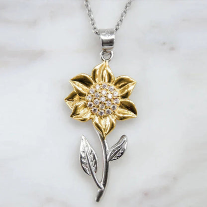 Gouden Damesketting van Sterling Zilver met Zonnebloemhanger – Marélie