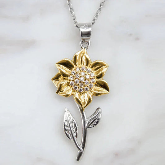 Gouden Damesketting van Sterling Zilver met Zonnebloemhanger – Marélie