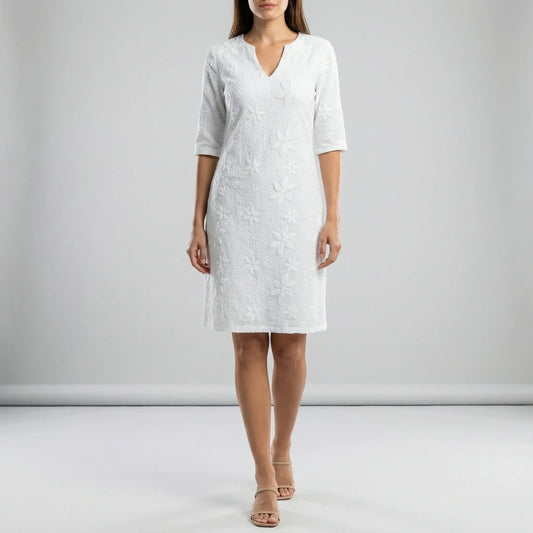 Sommerkleid Mit V-Ausschnitt Und Lockerem Schnitt - Ilayda