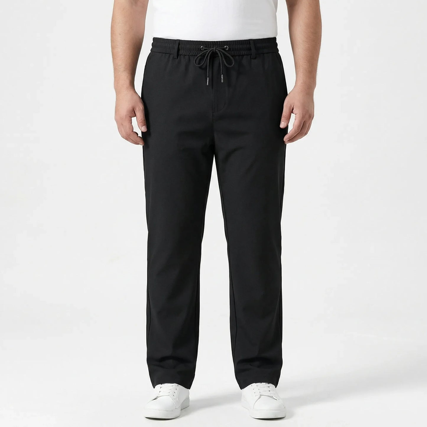 Straight Fit Elastic Waist Casual Pants - Donnie