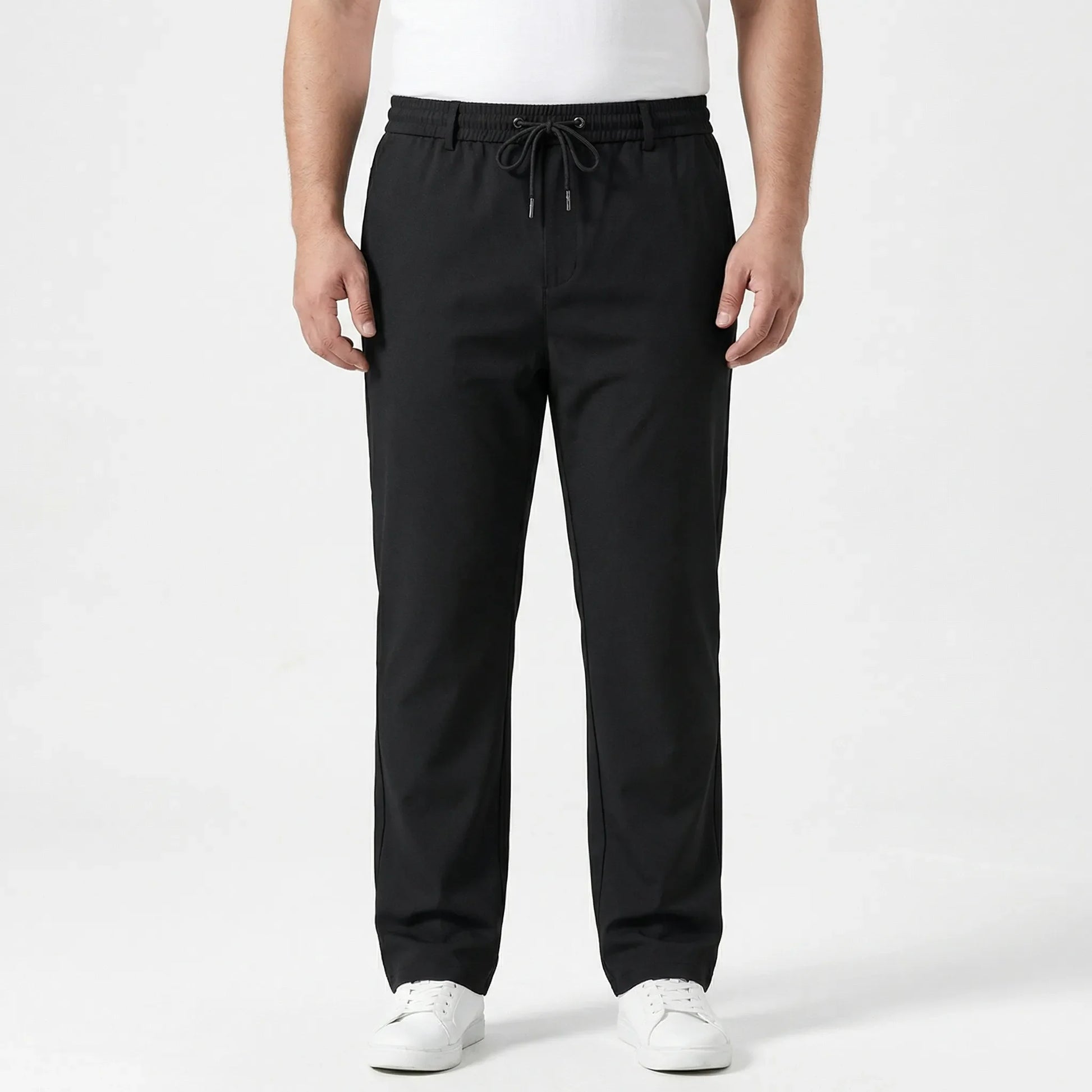 Straight Fit Elastic Waist Casual Pants - Donnie