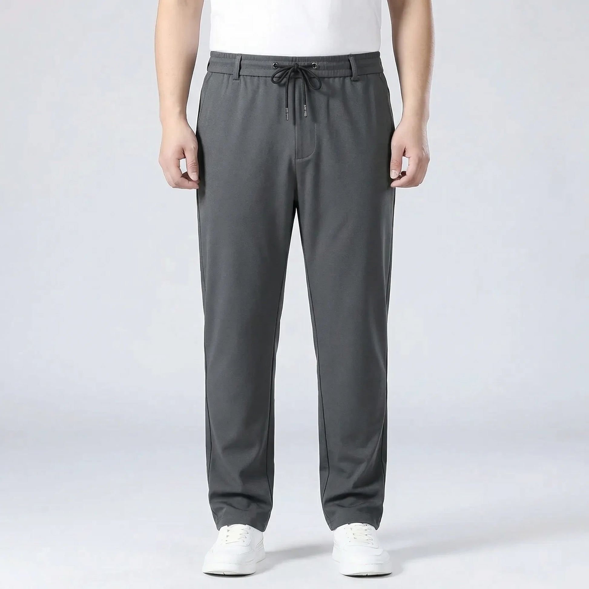 Straight Fit Elastic Waist Casual Pants - Donnie