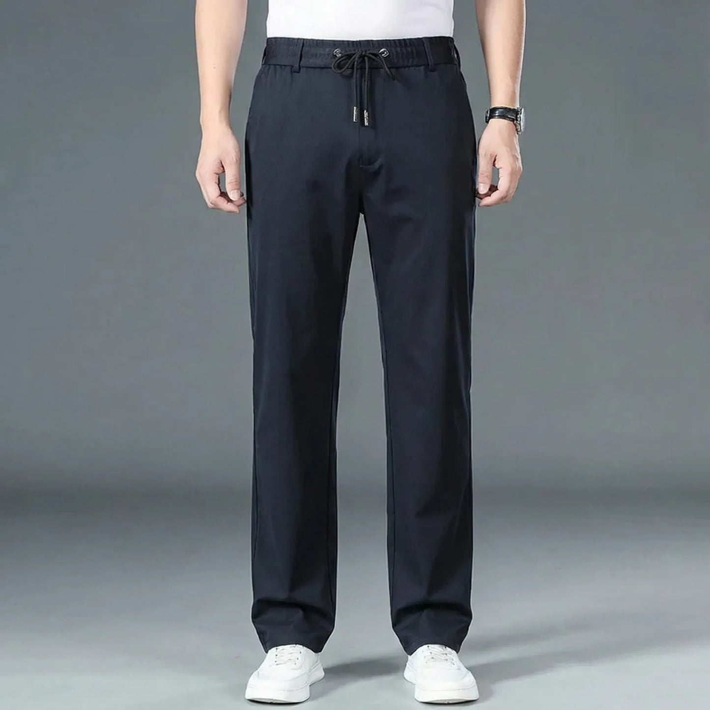 Straight Fit Elastic Waist Casual Pants - Donnie