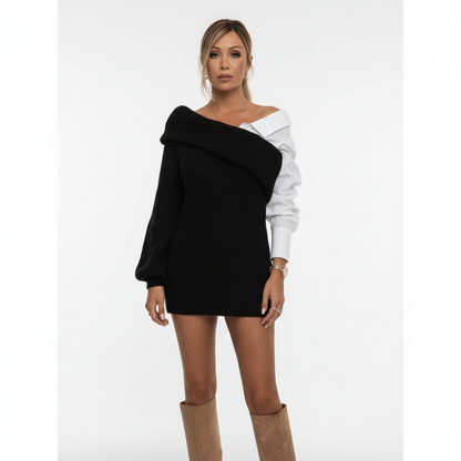 Strickkleid Mit Hemd -  Margarete