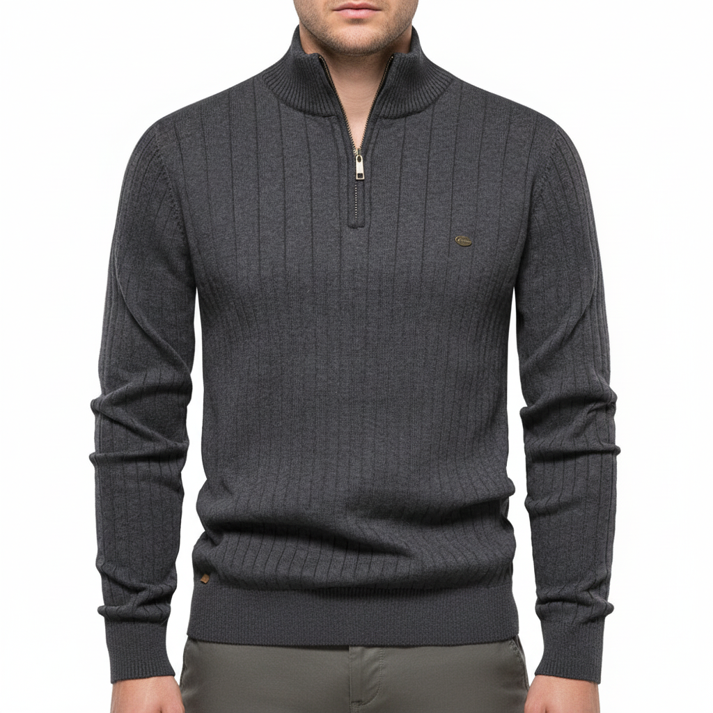 Strickpullover Mit Reißverschluss - CollarSweater