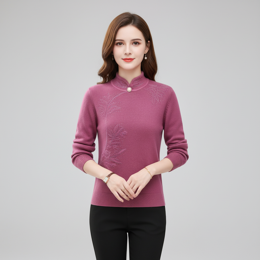 Strickpullover Mit Hohem Kragen - Susanne