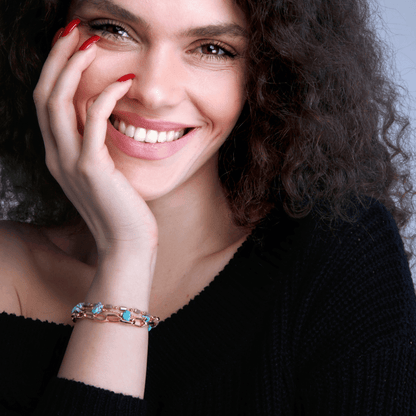 Gelaagde Armband Turkoois & Opaal – Isabelle