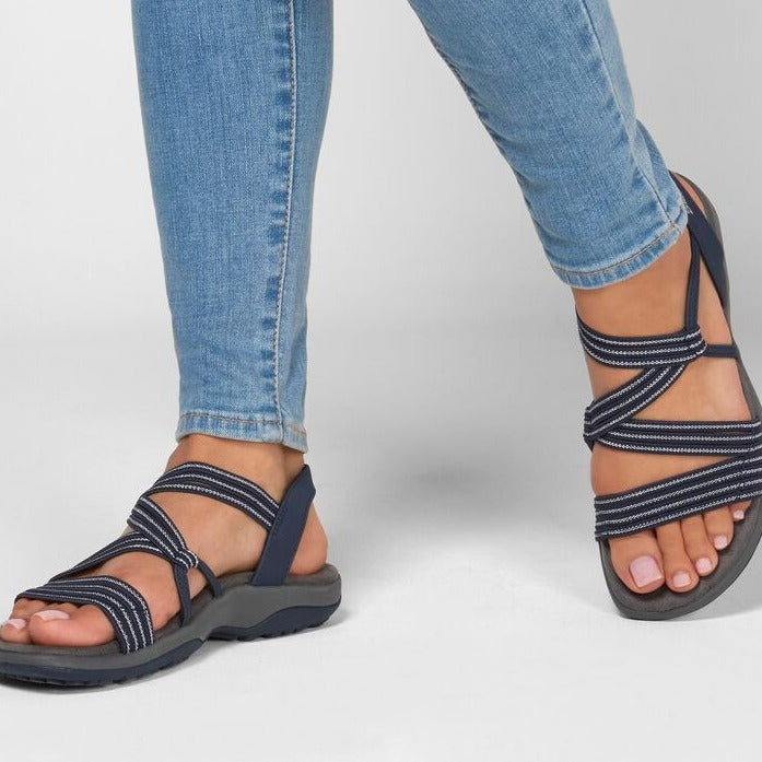 Supportive Strappy Flat Sandal - Elizabeth