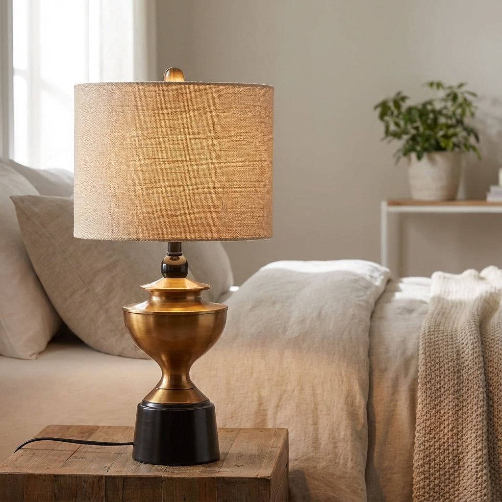 Table Lamp With Warm Shade -  Glenova