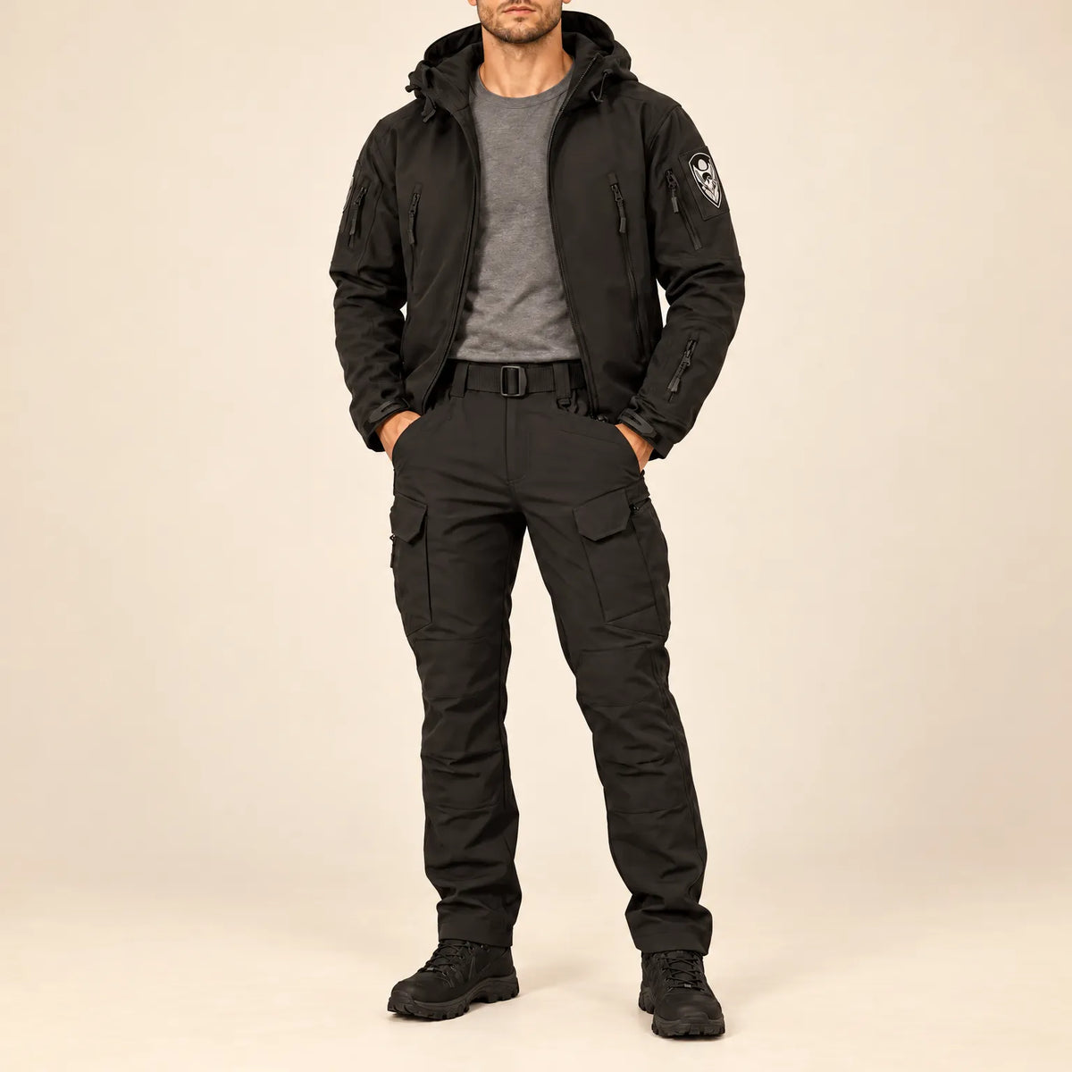 Tactische Outdoorset Voor Heren: Flexibel Jack En Broek Voor Actieve Beweging
