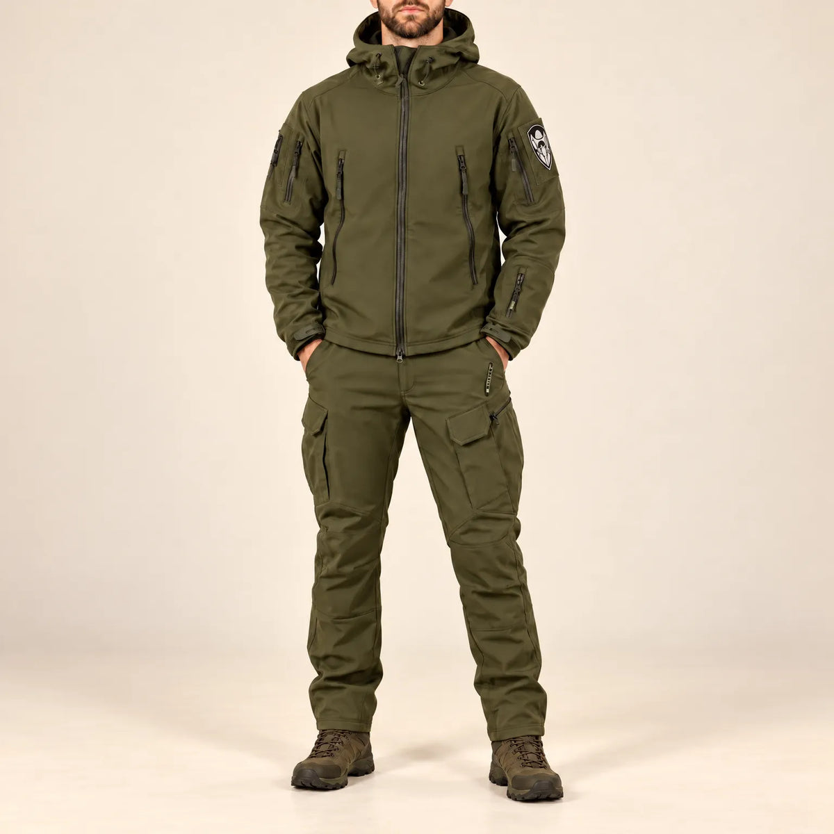 Tactische Outdoorset Voor Heren: Flexibel Jack En Broek Voor Actieve Beweging