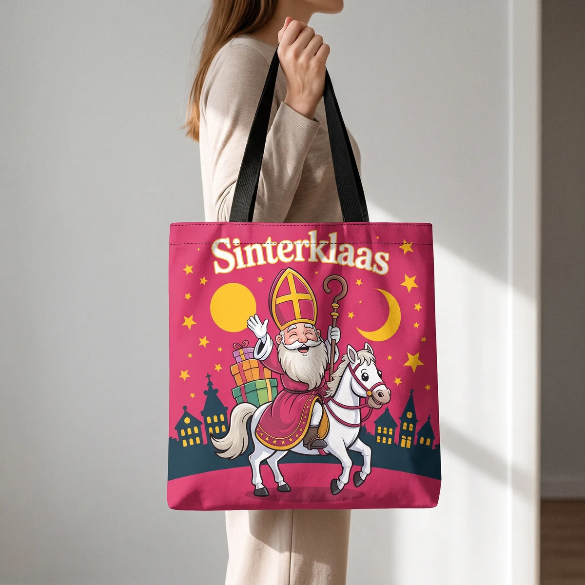Tote Bag Met Sinterklaas Opdruk - KlaasTote