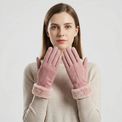 Touchscreen-Taugliche Winterhandschuhe Mit Plüschrand - Jodi