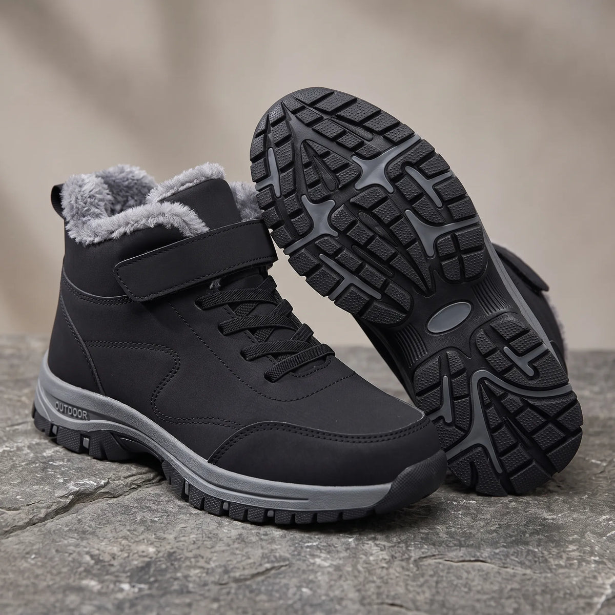 Uniseks winterboots met stevige profielzool en warme voering