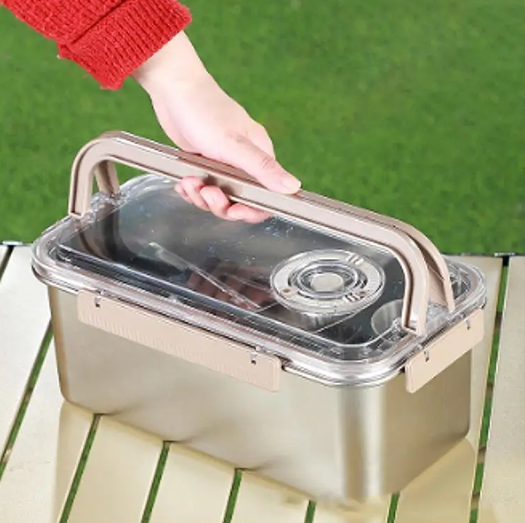 Camping Messware Kit RVS Bestek met Opslagdoos – CampSet