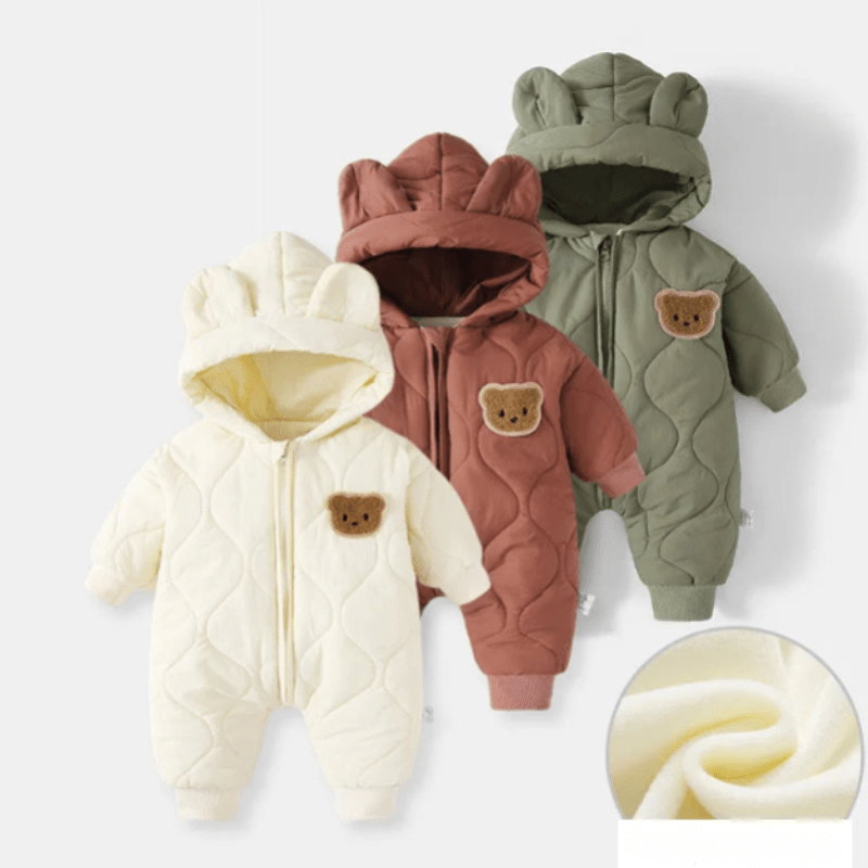 Winteroverall met capuchon en berenmotief voor baby's – knus & winterwarm