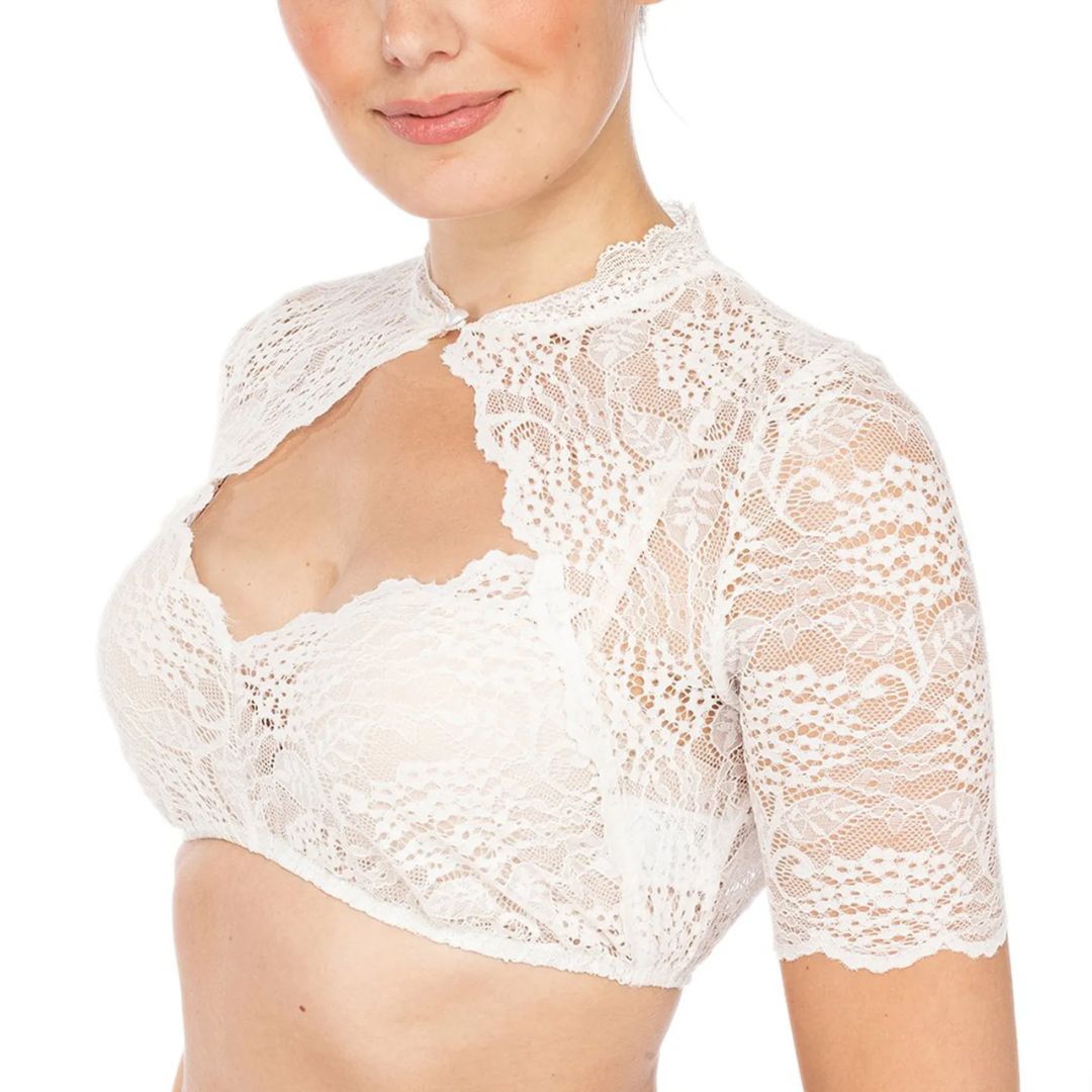 Trendy Dirndlblouse met kant & hartuitsnede voor dames – Alina