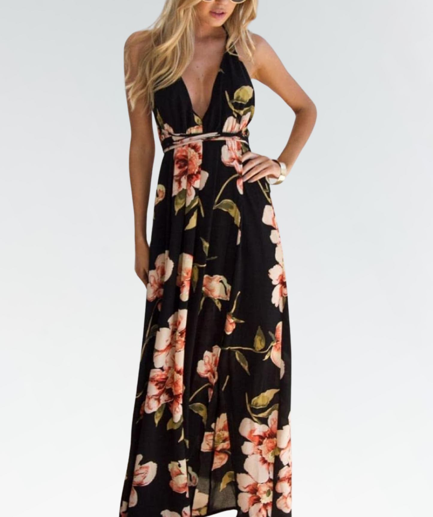Zwarte Zomerjurk met Bloemenprint en Losse Pasvorm – Mayra