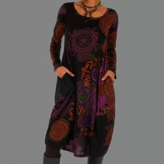 Retro Boho Jurk - Elara