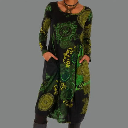Retro Boho Jurk - Elara