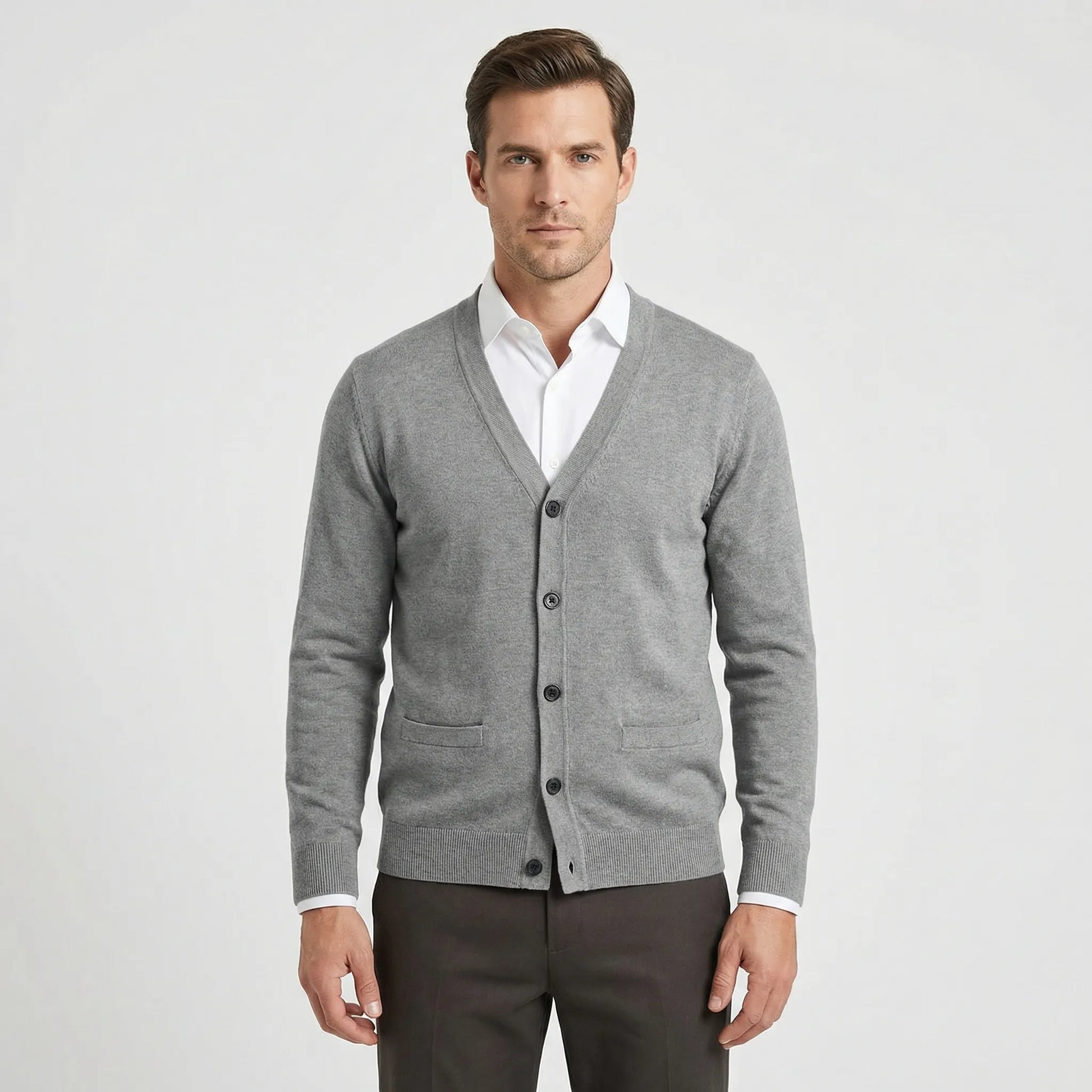 Vorgeformte V Hals Strickjacke - Gino