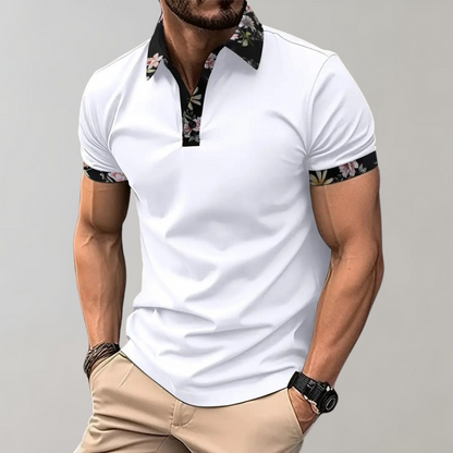 Heren Polo met Subtiele Print - Noah