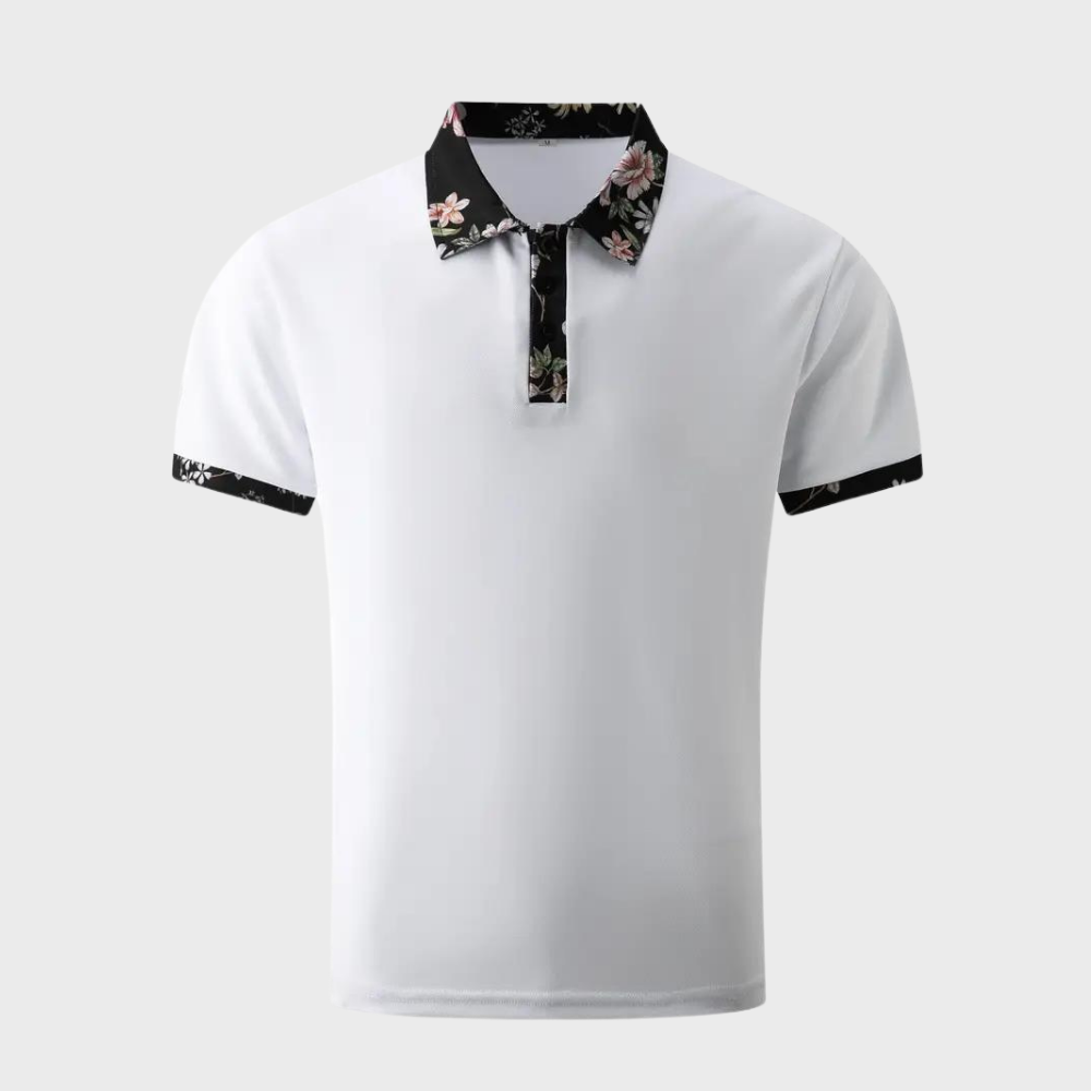 Heren Polo met Subtiele Print - Noah