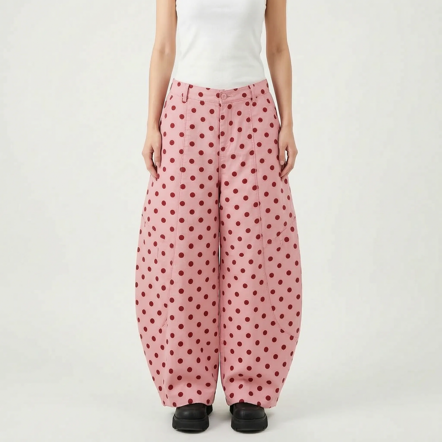 Wide Barrel Leg Trousers -  Mae