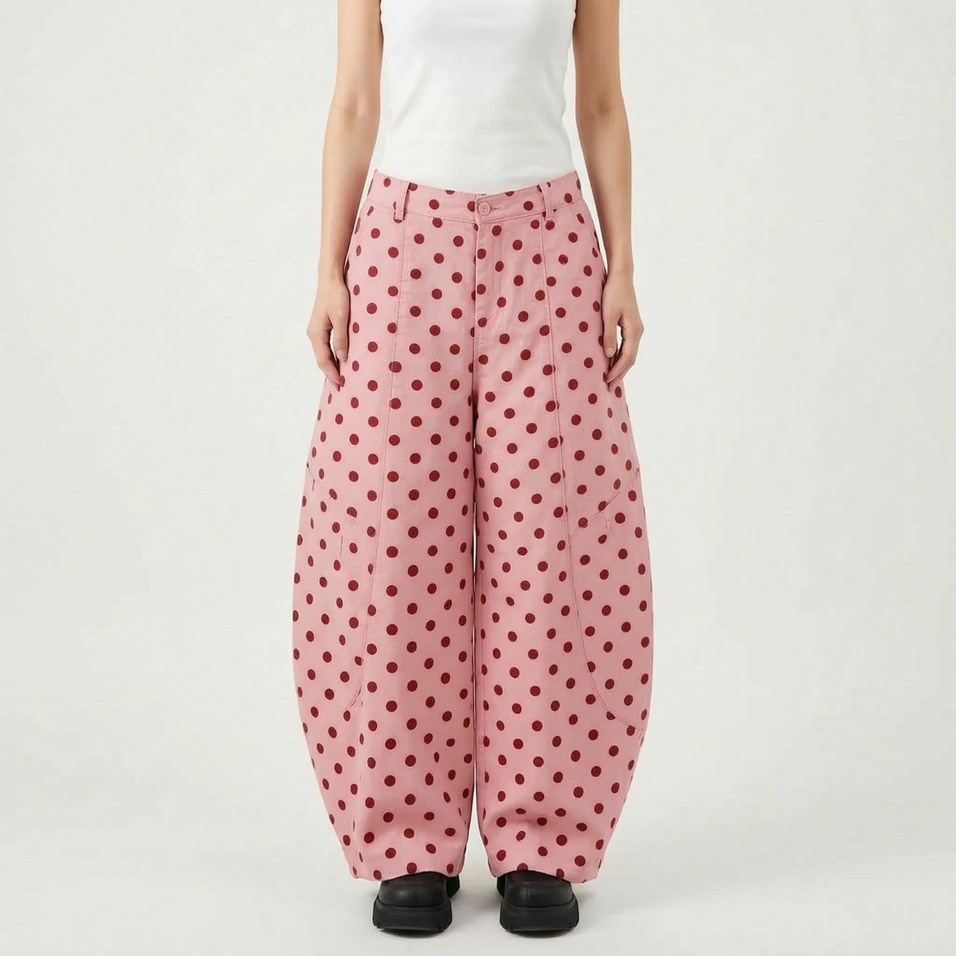 Wide Barrel Leg Trousers -  Mae